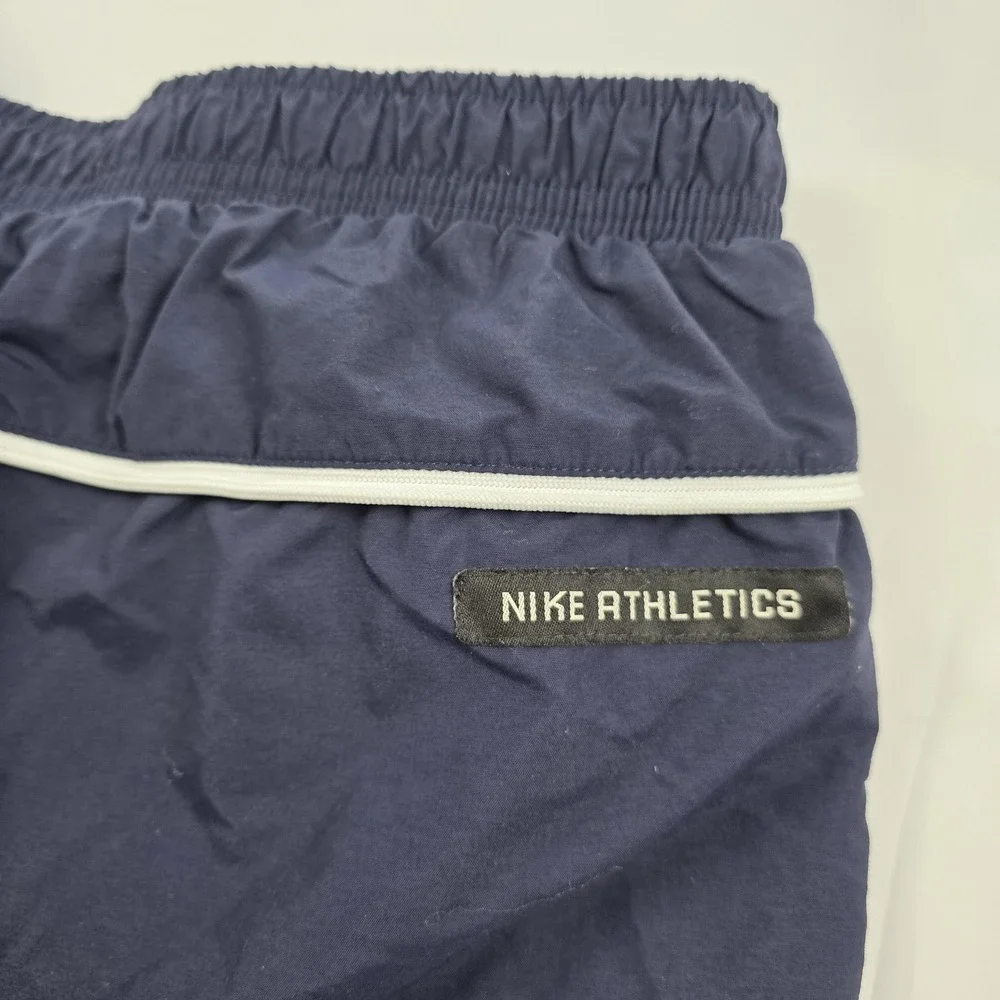 Nike Shorts Mens 2XL Navy Blue Mesh Lined Swim Trunks Elastic Waist Swoosh